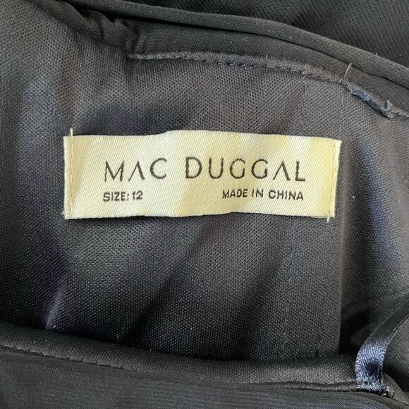 Mac Duggal Navy Long Sleeve Dress - Picture 11 of 12